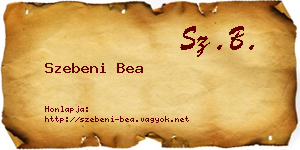 Szebeni Bea névjegykártya